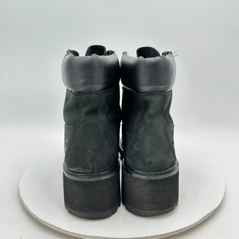 Timberland Kinsley Women Size 7.5 A25C4 Black Suede Lug Sole Block Heel boot